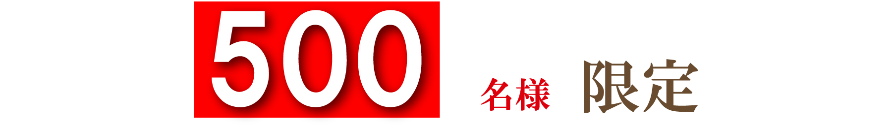 500 名様限定
